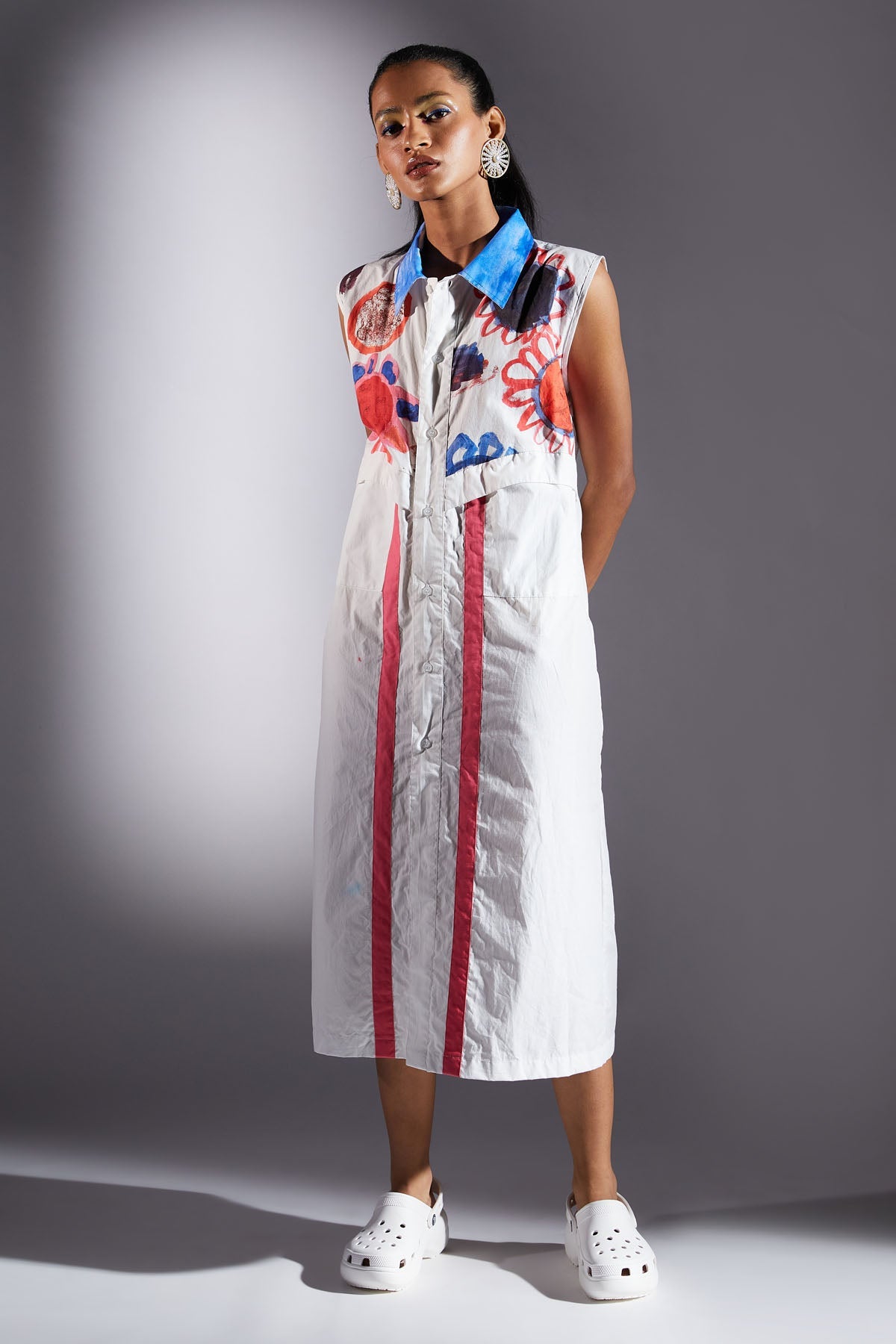 Colorful Flowers Shirt Dress for women